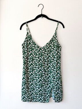 Reformation Green Floral Mini Dress Medium